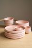 Handmade High-sided Porcelain Dinner Plate. Powder Pink | Dinnerware by Creating Comfort Lab. Item made of ceramic