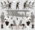 Art Deco Pilots, DECP 01 (Blue )  DECP02 ( Black ) | Wallpaper in Wall Treatments by ART DECOR DESIGNS. Item made of paper