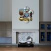 Wall Installation: Plates/Oil on Canvas - "Mountain Chalet" | Wall Sculpture in Wall Hangings by Studio DeSimoneWayland. Item made of ceramic works with boho & contemporary style