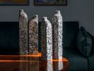 White Stone Set Vase - Block Series in Bio Concrete | Vases & Vessels by Donatas Žukauskas. Item composed of cement and paper in minimalism or contemporary style