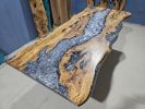Live Edge River Epoxy Table Top | Dining Table in Tables by LuxuryEpoxyFurniture. Item composed of wood and synthetic