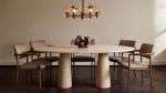 Travertine Dining Table. Dining Table. Dining Room Table. | Tables by HamamDecor LLC. Item made of marble compatible with minimalism and contemporary style
