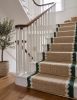 Handwoven Wool Stair Beige & Green Runner Rug | Rugs by Evergreen Carpets. Item made of wool compatible with boho and minimalism style