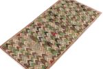1960s Vintage Distressed Runner in Green, Beige-Brown, Grey | Area Rug in Rugs by Rug and Kilim