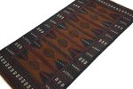 Vintage Persian Tribal Kilim in Brown with Navy Blue | Area Rug in Rugs by Rug and Kilim