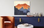 AMBER DUNE Abstract Mountain Landscape Wall Tapestry | Macrame Wall Hanging in Wall Hangings by Wallflowers Hanging Art. Item composed of oak wood and wool in contemporary or eclectic & maximalism style