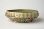 Kuba Bowl - Moss | Decorative Bowl in Decorative Objects by Clare and Romy Studio | Jasper Community Arts in Jasper. Item composed of stoneware in boho or mid century modern style