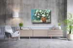 White Peonies - Large Floral Painting on Canvas | Oil And Acrylic Painting in Paintings by Filomena Booth Fine Art. Item made of canvas compatible with contemporary and country & farmhouse style
