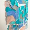 Waterway Collage, small colorful abstract painting | Mixed Media by Angela Warren. Item composed of paper & synthetic