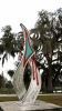 "Twin Souls" | Public Sculptures by Gus Lina Art | Ocala Tuscawilla Park in Ocala. Item made of steel