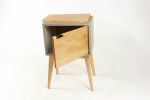 Live Edge Solid Maple Wood & Concrete Cube Nightstand | Storage by Curly Woods. Item composed of oak wood and concrete in contemporary or modern style