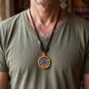 Acalanatha Thangka Pendant Zodiac Rooster Amulet Art | Ornament in Decorative Objects by Dynasty Artisan. Item composed of metal compatible with contemporary and eclectic & maximalism style