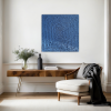 3D Navy Blue Textured Wall Art - Sculptural Canvas Artwork | Oil And Acrylic Painting in Paintings by Berezart. Item made of canvas works with boho & minimalism style
