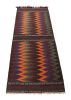 Vintage Afghan Kilim, with Polychromatic Chevron Patterns | Area Rug in Rugs by Rug and Kilim