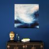 Won't you take my hand and stand still? - blue abstract | Oil And Acrylic Painting in Paintings by Jennifer Baker Fine Art. Item composed of canvas in contemporary or coastal style