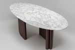 Cantus Sculptural Arabescato Marble Dining Table | Tables by DFdesignLab - Nicola Di Froscia. Item composed of copper and marble in contemporary or art deco style