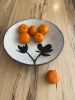 Handmade Black Clay Serving Bowl, Botanical Motif, Rustic Mo | Decorative Objects by cursive m ceramics
