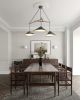 Emily Group of Three Pendant Light Oxid | Chandeliers by MOSS Objects. Item made of oak wood & steel compatible with contemporary and modern style