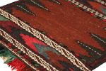 Vintage Afghan Kilim in Rust with Geometric Stripes | Area Rug in Rugs by Rug and Kilim. Item made of wool