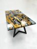 Olive Wood Epoxy Resin Dining Table - Bespoke Resin Table | Tables by Tinella Collection. Item made of oak wood with metal works with minimalism & industrial style