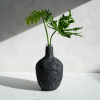 Large Vessel Vase in Textured Carbon Black Concrete | Vases & Vessels by Carolyn Powers Designs. Item composed of concrete and glass in minimalism or contemporary style