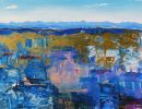 Gold Shafted Earth | Oil And Acrylic Painting in Paintings by Catherine Twomey | Mission Hospital in Asheville. Item composed of wood & synthetic