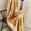 Reyti Ochre Organic Cotton Handloom Throw | Linens & Bedding by Studio Variously. Item made of cotton
