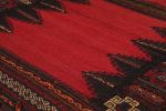 Vintage Afghan Kilim in Red with Geometric Patterns | Area Rug in Rugs by Rug and Kilim. Item made of wool