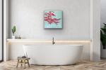 Sunrise Japanese Maple: 20 x 20" Oil Painting | Oil And Acrylic Painting in Paintings by Christine So. Item made of canvas works with boho & contemporary style