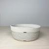 Decorative cotton rope bowl with coloured thread accents | Decorative Bowl in Decorative Objects by Crafting the Harvest. Item made of cotton works with boho & country & farmhouse style