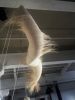 Suspended Fiber Sculpture | Sculptures by Charlotte Blake. Item composed of wood and cotton in contemporary or modern style