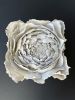 Hand-Sculpted 3D Peony Floral Tile on Canvas | Wall Sculpture in Wall Hangings by Leramic. Item made of canvas works with contemporary style