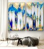 Blue Currents | Oil And Acrylic Painting in Paintings by Wall Jewelry by Robyn Camargo. Item made of canvas