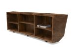 Asymmetrical Low Bookcase in English Walnut | Book Case in Storage by Jonathan Field. Item composed of wood