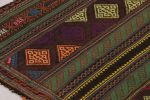 Vintage Persian Soumak Kilim, Vibrant Tribal Geometric | Area Rug in Rugs by Rug and Kilim