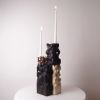 Holey Tower Candle Holder — Beam Wood & Stone | Decorative Objects by Gabor Gobi. Item composed of wood and stone