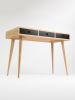 KUUB - Small modern desk, bureau, dressing table, oak wood | Tables by Mo Woodwork. Item made of oak wood works with minimalism & mid century modern style