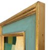 Abstract Oil Painting in Vintage Blue Painted Frame | Oil And Acrylic Painting in Paintings by Suzanne Nicoll Studio. Item composed of wood in minimalism or mid century modern style