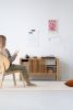 JAMM LOW 111 - small record player stand, audio console made | Sideboard in Storage by Mo Woodwork. Item composed of oak wood in minimalism or mid century modern style