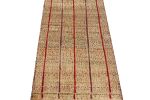 Vintage Gabbeh Tribal Rug in Beige-Brown, Red Stripes | Area Rug in Rugs by Rug and Kilim