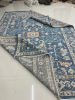 Vintage-Inspired Blue Floral Handcrafted Rug | Area Rug in Rugs by Sitara Rugs. Item composed of wool in contemporary or art deco style