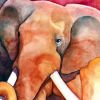 Bull Elephant Walk | Mixed Media in Paintings by Catherine Twomey | DOG & PONY SHOW in Asheville. Item composed of birch wood and canvas in contemporary or modern style