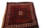 Vintage Green and Red Persian Geometric Wool Rug | Area Rug in Rugs by Rug and Kilim
