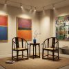 Heritage Ming Style Scholar's Dragon Horseshoe Armchair Set | Chairs by Dynasty Artisan. Item made of wood works with minimalism & contemporary style