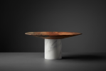 Spalted Beech Art Plate on Carrara Marble Base | Decorative Plate in Decorative Objects by Holzkunst Samuel Meisinger. Item composed of wood compatible with art deco and modern style