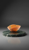 Sculptural Cherry Wood Bowl with Deep Teal Resin Inlay | Decorative Bowl in Decorative Objects by Holzkunst Samuel Meisinger. Item made of wood works with art deco & modern style