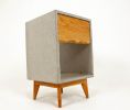 The Blossom Classic | Nightstand in Storage by Curly Woods. Item composed of oak wood & concrete compatible with mid century modern and industrial style