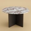 White Marble and Oak Dining Table - HAKATA by Lebanto | Tables by Lebanto. Item composed of oak wood and marble in minimalism or contemporary style