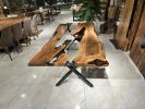 Special Ultra Transparent Epoxy Table - Made To Order | Dining Table in Tables by Gül Natural Furniture. Item composed of walnut & metal compatible with art deco and modern style