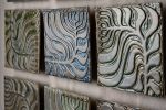 Passages Series, Pod, Ceramic and Mosaic Wall Art | Wall Sculpture in Wall Hangings by Clare and Romy Studio. Item composed of wood and stoneware in boho or mid century modern style